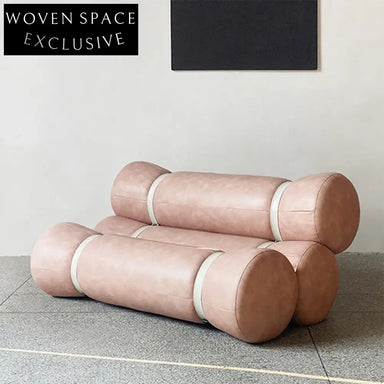 Luxury Vintage Leather Accent Floor Couch for Living Room Seating