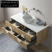 Luxury Wall-Hung Solid Wood Bathroom Vanity with Ceramic Basin & Soft-Close Drawers
