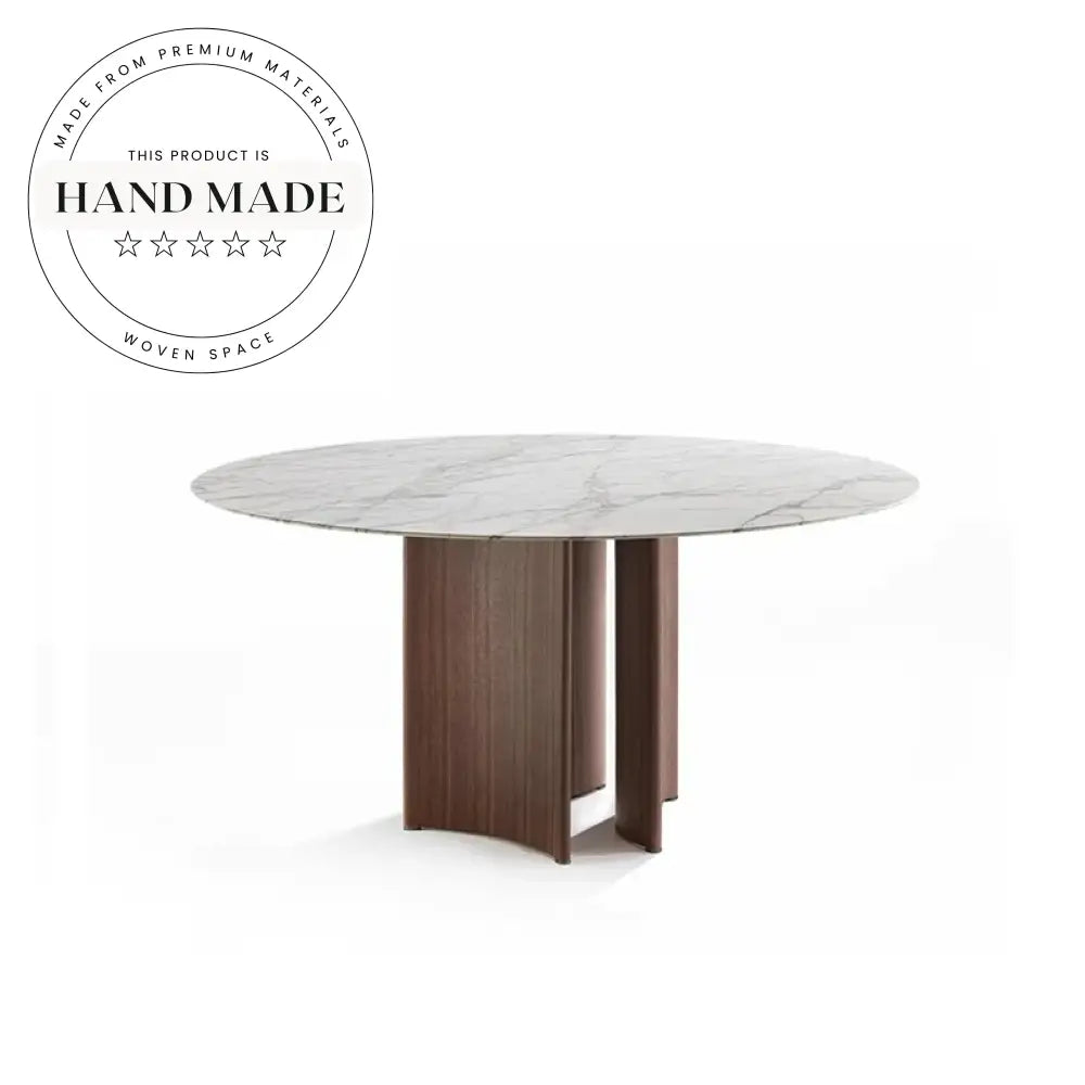 Luxury Walnut Round Glass Top 6-8 Seater Dining Table Set