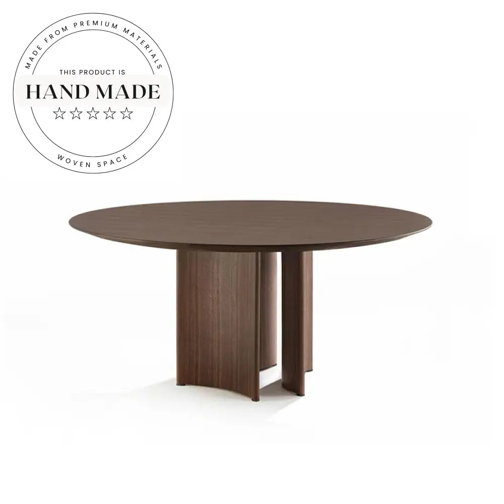 Luxury Walnut Round Glass Top 6-8 Seater Dining Table Set