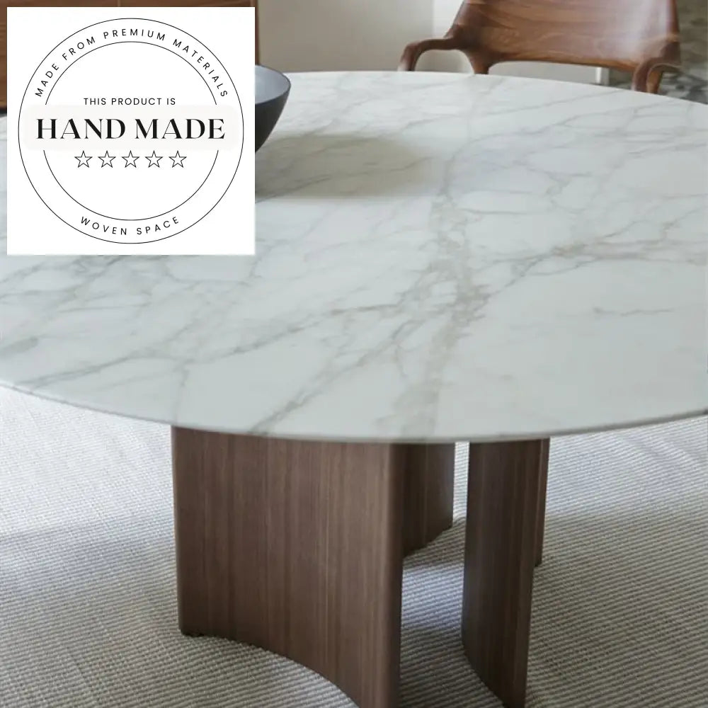 Luxury Walnut Round Glass Top 6-8 Seater Dining Table Set