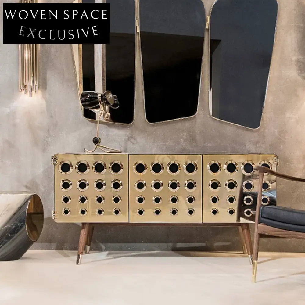 Luxury Walnut Solid Wood Antique Style Living Room Side Cabinet