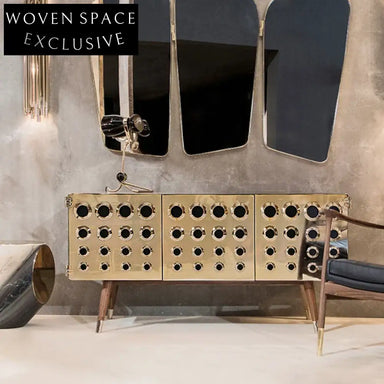 Luxury Walnut Solid Wood Antique Style Living Room Side Cabinet