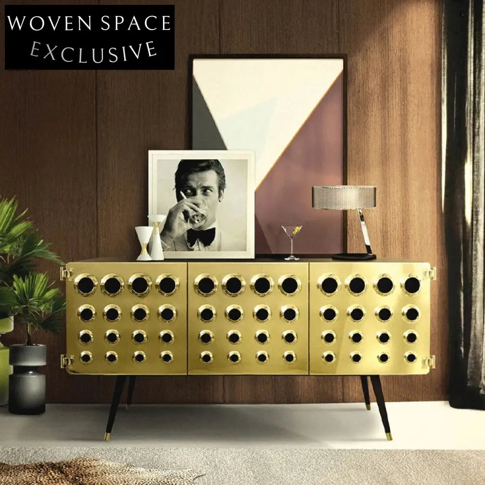 Luxury Walnut Solid Wood Antique Style Living Room Side Cabinet