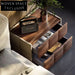 Luxury Walnut Solid Wood Two-Drawer Bedside Nightstand for Elegant Bedrooms