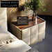 Luxury Walnut Solid Wood Two-Drawer Bedside Nightstand for Elegant Bedrooms