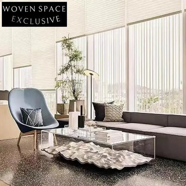 Luxury Water Ripple Glass Top Living Room Center Table Elegant Coffee Table