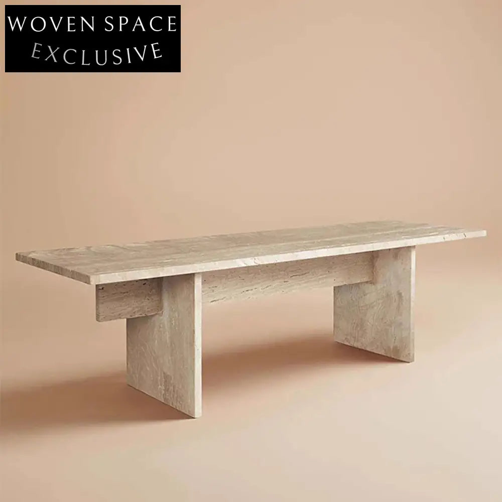 Luxury White Marble Travertine Stone Square Center Living Room Coffee Table