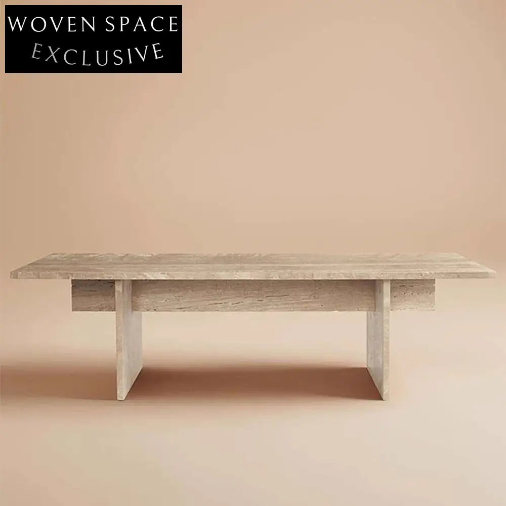 Luxury White Marble Travertine Stone Square Center Living Room Coffee Table