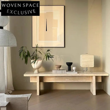 Luxury White Marble Travertine Stone Square Center Living Room Coffee Table