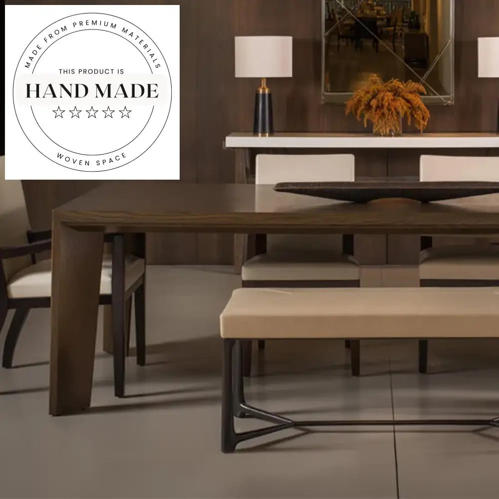 Luxury White Oak Custom Rectangular Modern 6 Seater Dining Table
