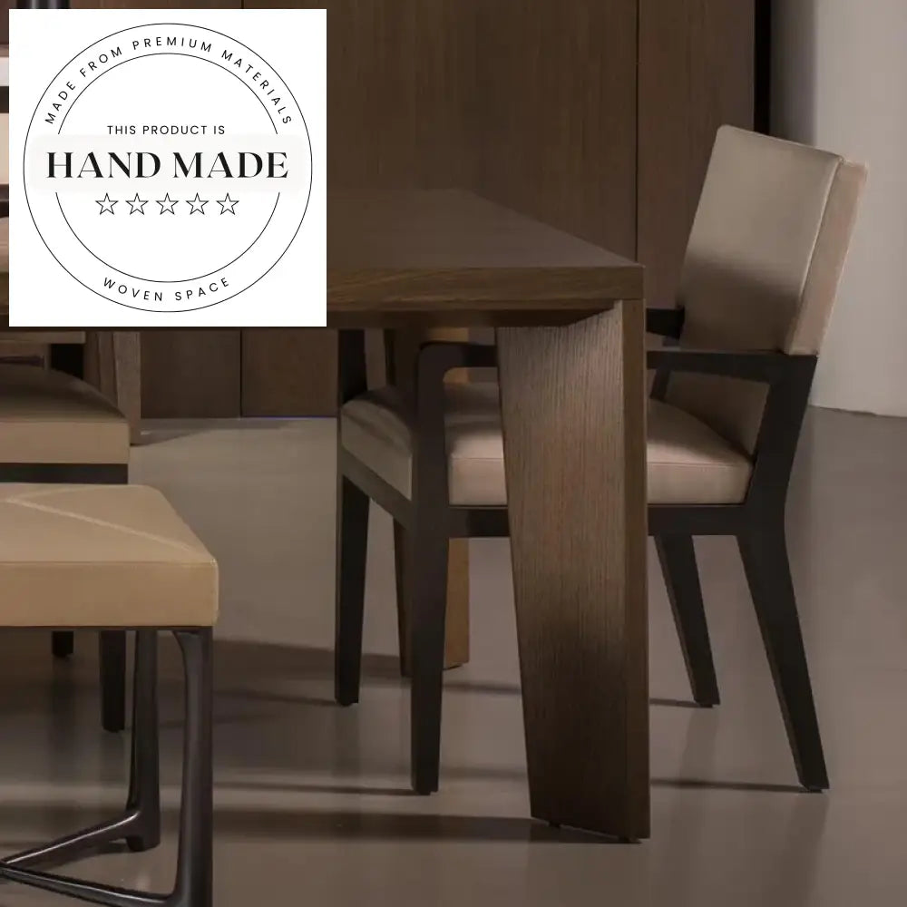 Luxury White Oak Custom Rectangular Modern 6 Seater Dining Table