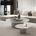 Luxury White Round Stainless Steel Frame Coffee Table for Modern Homes