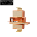 Luxury Wooden Sideboard Cabinet with 4 Drawers and Rattan Accents