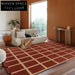 Luxury Wool Geometric Striped Area Rug for Living Room, High-End Hand-Tufted Carpet