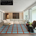 Luxury Wool Geometric Striped Area Rug for Living Room, High-End Hand-Tufted Carpet