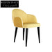 Luxury Yellow Velvet High Back Modern Dining Chair with Metal Legs