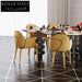 Luxury Yellow Velvet High Back Modern Dining Chair with Metal Legs