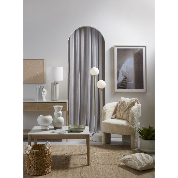 Amalfi Tivoli Floor Lamp White & Gold