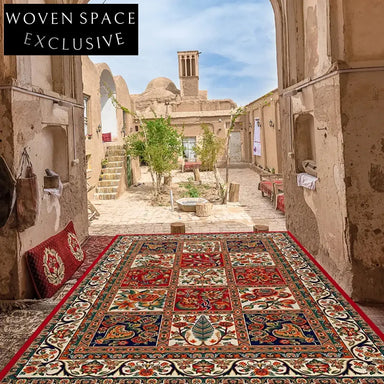 Machine Washable Anti-Slip Retro Ethnic Custom Living Room Bedroom Area Rug