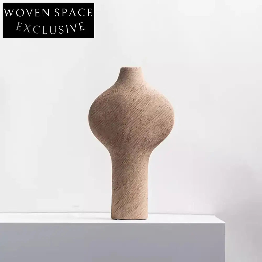 Maillard Style Ceramic Tabletop Flower Vase for Elegant Home Office Decor