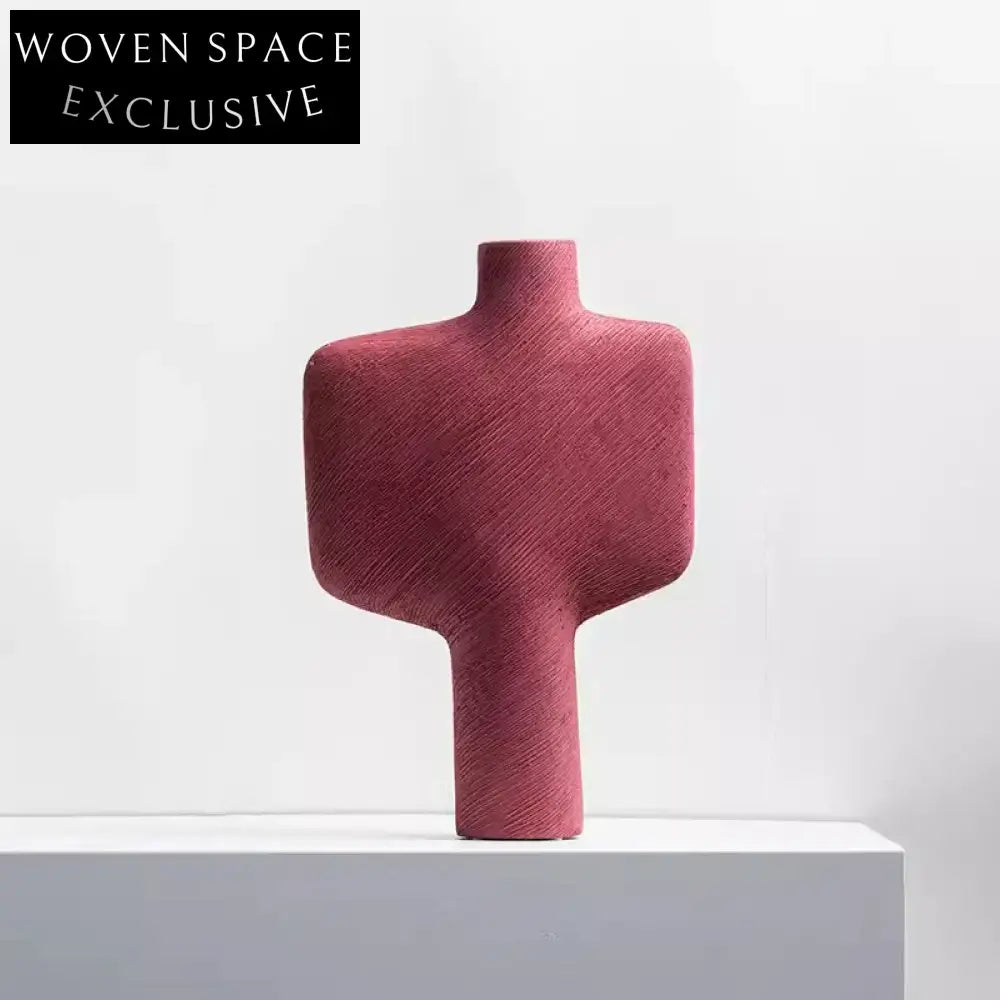 Maillard Style Ceramic Tabletop Flower Vase for Elegant Home Office Decor