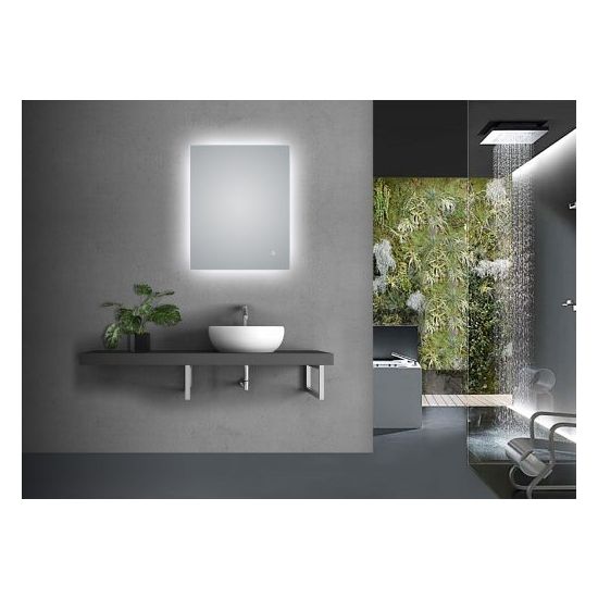 600x750mm Rectangle 3 Color Lighting LED Mirror Touch Sensor Switch Defogger Pad Wall Mounted Vertical or Horizontal