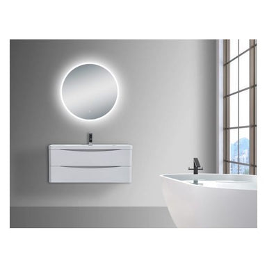 Round 3 Color Lighting LED Mirror Touch Sensor Switch Defogger Pad Wall Mounted Acrylic Mirror