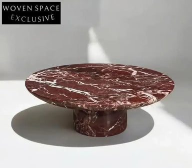 Elegant Rosso Lavento Marble Coffee Table - Natural Stone, Waterproof, Modern Design