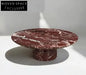 Elegant Rosso Lavento Marble Coffee Table - Natural Stone, Waterproof, Modern Design