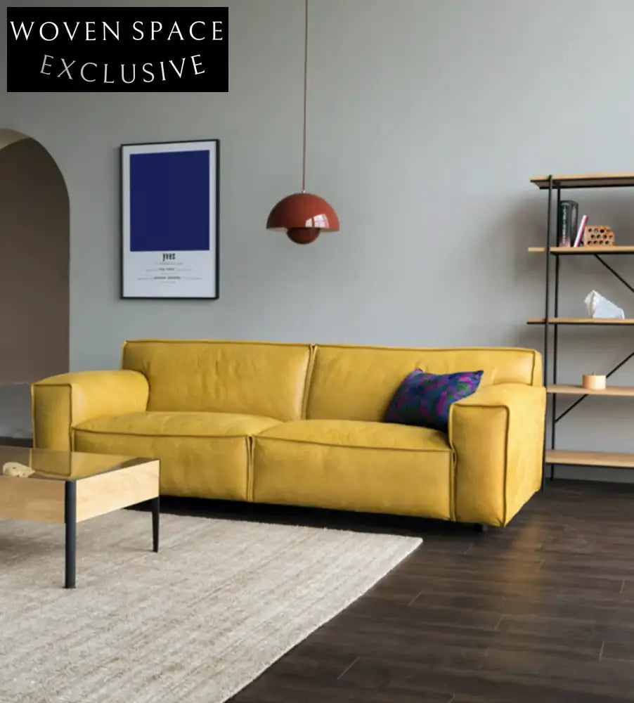 Margherita Full Leather Retro Mustard Yellow Sofa other / Width 256|Mustard Yellow|In stock / Mustard Yellow