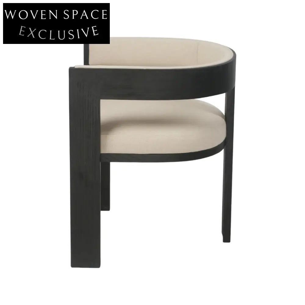 Margie Black ELM Dining Chair - Light Beige set of 2 Dining Chair