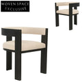 Margie Black ELM Dining Chair - Light Beige set of 2