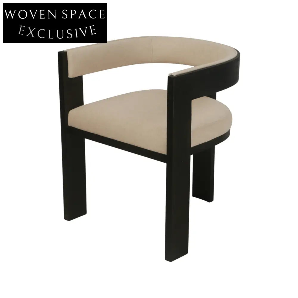 Margie Black ELM Dining Chair - Light Beige set of 2 Dining Chair