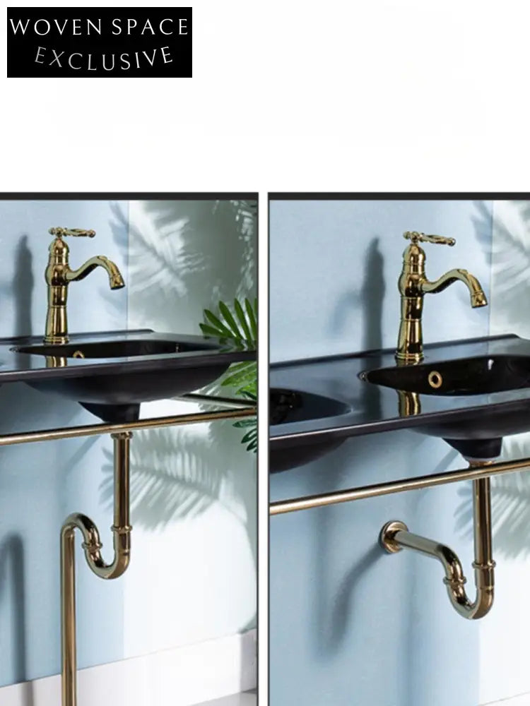 Mariann Retro Black Glaze Ceramic Basin Set