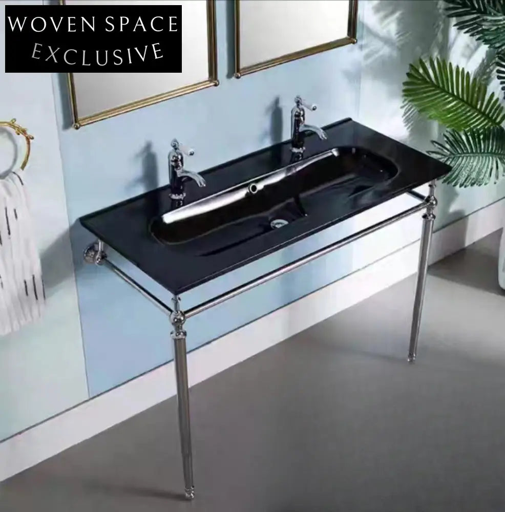 Mariann Retro Black Glaze Ceramic Basin Set