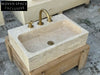Marjolaine Travertine Marble Wash Basin - Trendy Bathroom Sink