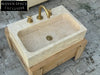 Marjolaine Travertine Marble Wash Basin - Trendy Bathroom Sink