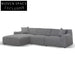 Marlin 3 Seater Left Chaise Sofa - Noble Grey