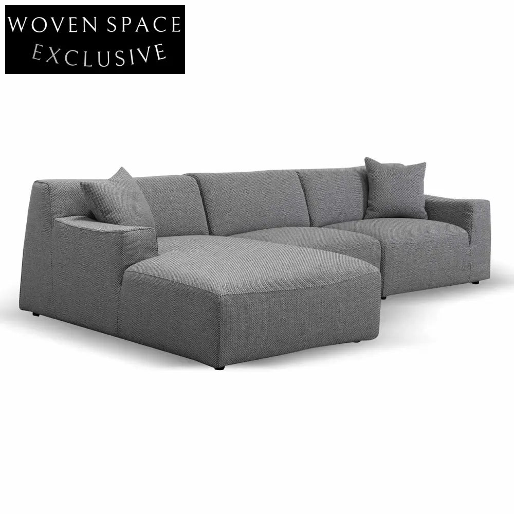 Marlin 3 Seater Left Chaise Sofa - Noble Grey Chaise Sofa