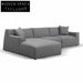 Marlin 3 Seater Left Chaise Sofa - Noble Grey Chaise Sofa