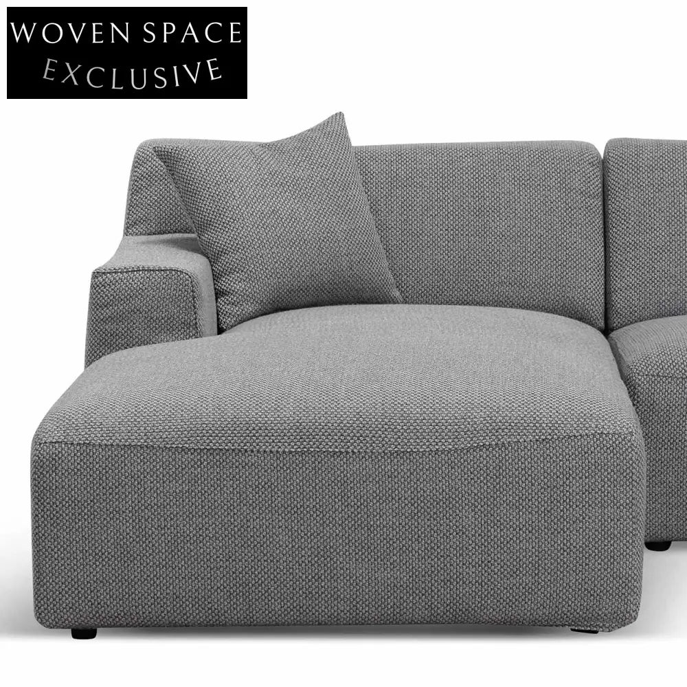 Marlin 3 Seater Left Chaise Sofa - Noble Grey Chaise Sofa