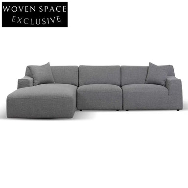 Marlin 3 Seater Left Chaise Sofa - Noble Grey Chaise Sofa