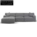Marlin 3 Seater Left Chaise Sofa - Noble Grey Chaise Sofa