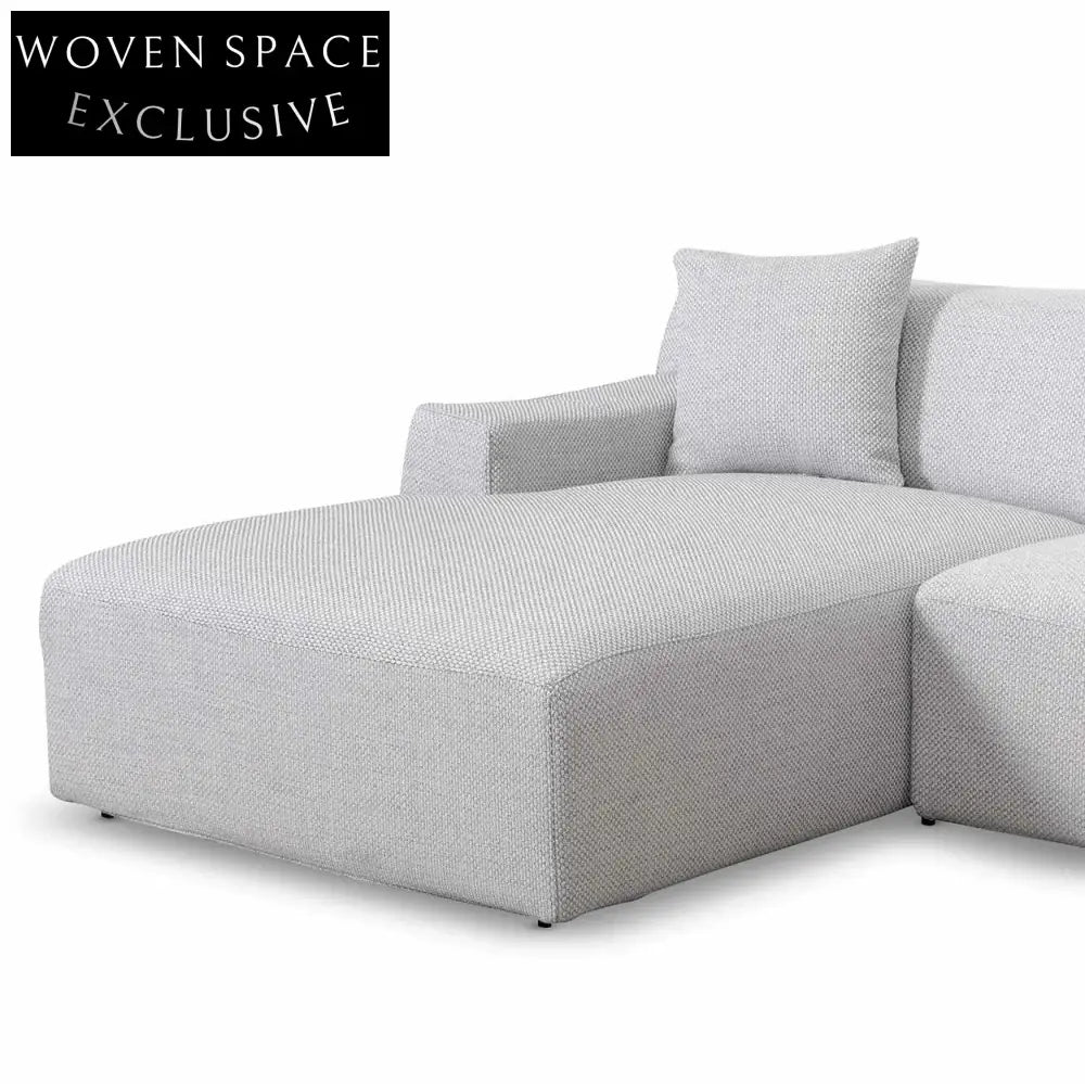 Marlin 3 Seater Left Chaise Sofa - Passive Grey Chaise Sofa