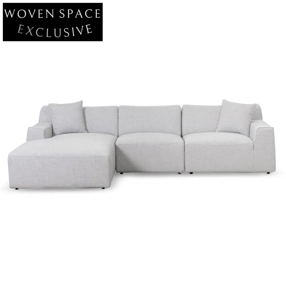 Marlin 3 Seater Left Chaise Sofa - Passive Grey Chaise Sofa