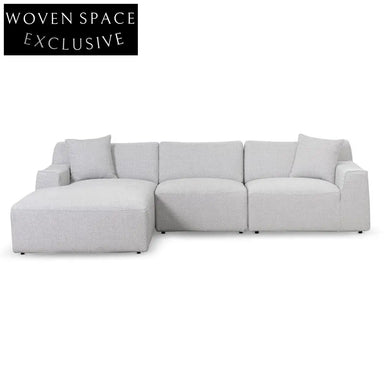 Marlin 3 Seater Left Chaise Sofa - Passive Grey Chaise Sofa
