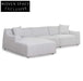 Marlin 3 Seater Left Chaise Sofa - Passive Grey Chaise Sofa
