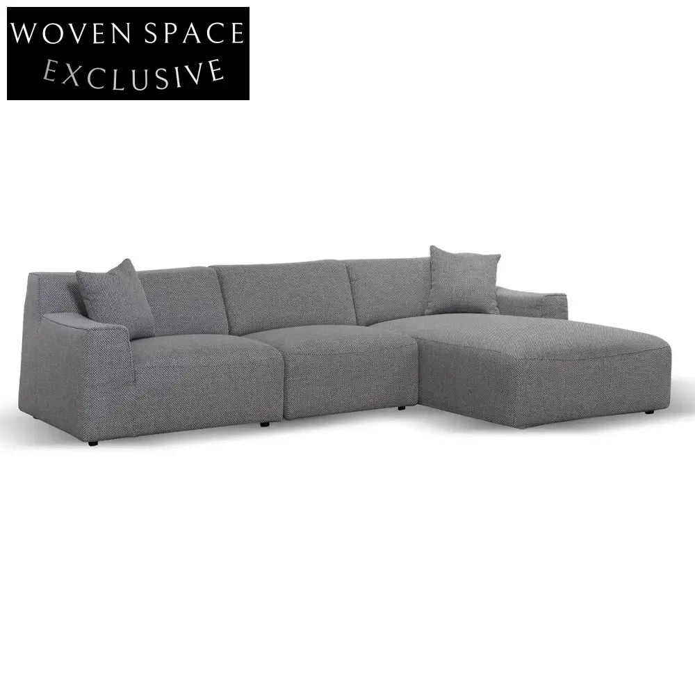 Marlin 3 Seater Right Chaise Sofa - Noble Grey Chaise Sofa