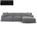 Marlin 3 Seater Right Chaise Sofa - Noble Grey Chaise Sofa